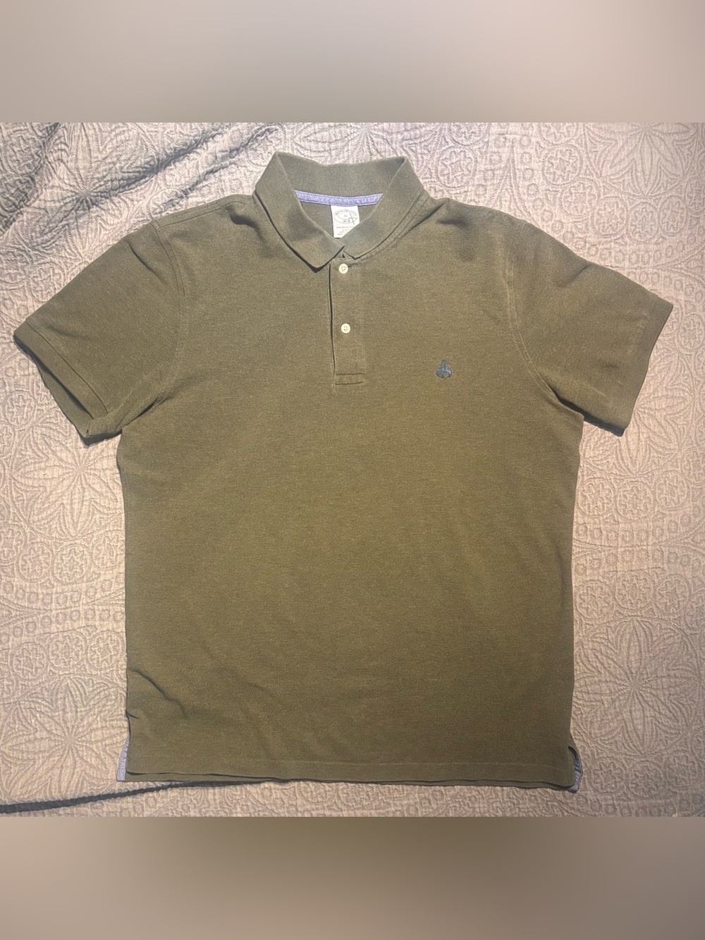 Brooks Brothers Olive Green Short-Sleeve Polo